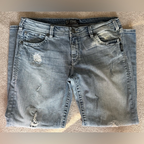 Women's Silver Jeans Co. "Sam" Boyfriend Cropped Jeans, Size 33 - Picture 1 of 6